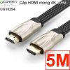 Cáp HDMI Ugreen 1M 1.5M 2M 3M 5M 8M 10M dây dẹt mỏng bọc lưới full HD 4K2K 30Hz