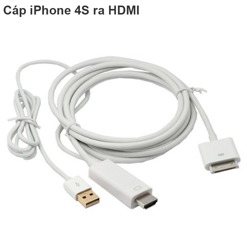 Cáp chuyển đổi HDMI dùng cho iPhone 4s, iPad2, 3, iPod Touch thế hệ 4. Dây dài 1.8m