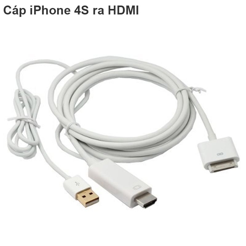 Cáp chuyển đổi HDMI dùng cho iPhone 4s, iPad2, 3, iPod Touch thế hệ 4. Dây dài 1.8m