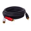 Cáp Audio 3.5mm to 2 RCA - Dây âm thanh 1 đầu 3,5mm ra 2 đầu AV hoa sen DTECH 1.5M 3M 5M 10M