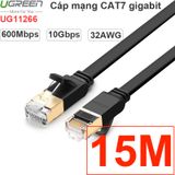  Cáp mạng LAN CAT7 10Gbps FTP UGREEN từ 1M 1.5M 2M 3M 5M 8M 10M 15M 20M, đầu bọc hợp kim mạ vàng 