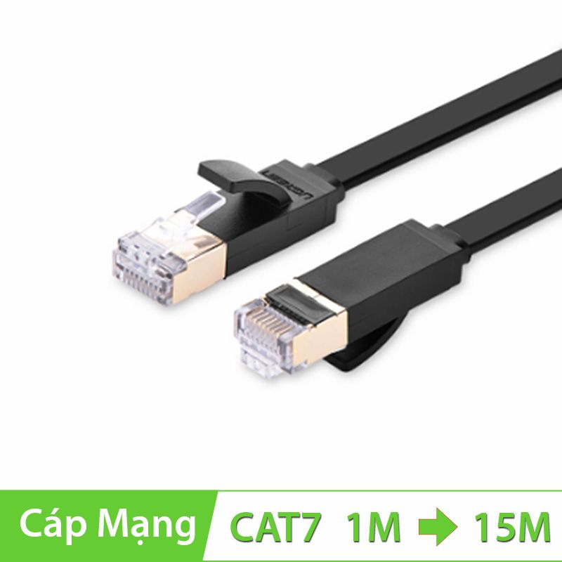  Cáp mạng LAN CAT7 10Gbps FTP UGREEN từ 1M 1.5M 2M 3M 5M 8M 10M 15M 20M, đầu bọc hợp kim mạ vàng 