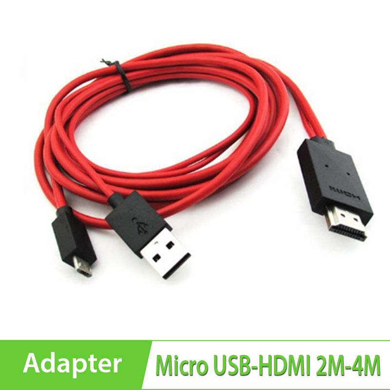 Cáp MHL 5Pin to HDMI 2M | 4M cho điện thoại HTC, LG, Sky...