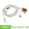 Cáp MHL 5pin to AV 1.3 mét dùng kết nối điện thoại với Tivi, máy chiếu...