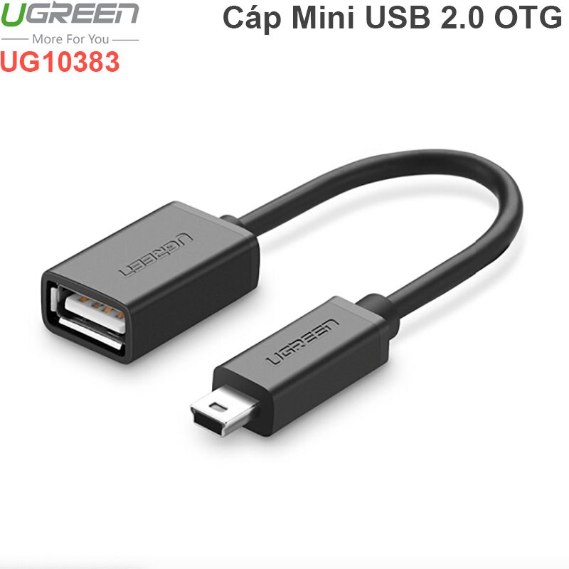  Cáp OTG Mini USB 2.0 sang USB AF 20Cm cắm cổng USB của xe hơi Ugreen 10383 