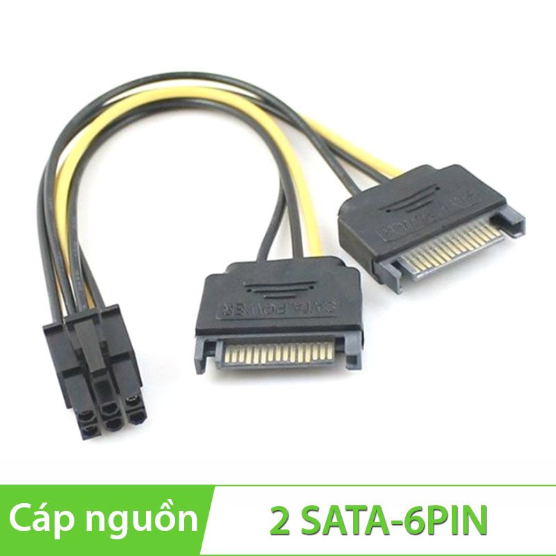 Cáp nguồn 2 x SATA sang 6pin