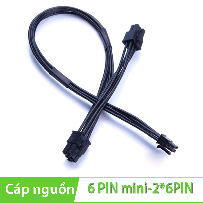 Cáp nguồn 6 pin nhỏ sang 2 đầu 6PIN cho G5/Mac pro 35Cm