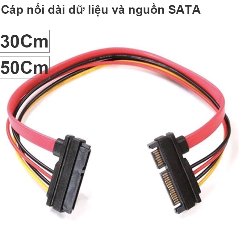 Cáp nối dài SATA+Power 50cm cho HDD, SSD, DVD loại tốt