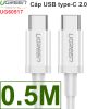 Cáp USB type-C sang USB type-C 2.0 sạc điện 3A PD60W Ugreen 0.5M-1M-1.5M-2M