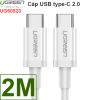 Cáp USB type-C sang USB type-C 2.0 sạc điện 3A PD60W Ugreen 0.5M-1M-1.5M-2M