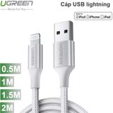  Cáp USB lightning MFI - Cáp sạc iPhone iPad iPod Ugreen 0.5M 1M 1.5M 2M 