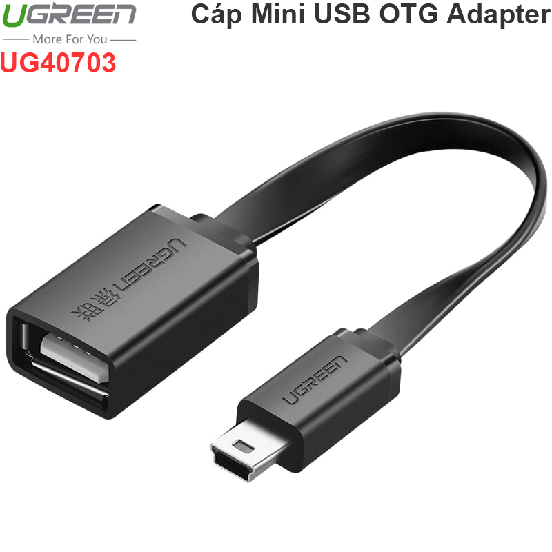 Cáp Mini USB OTG dùng chuyển tín hiệu USB flash trên xe hơi TAB Smartphone UGREEN 40703