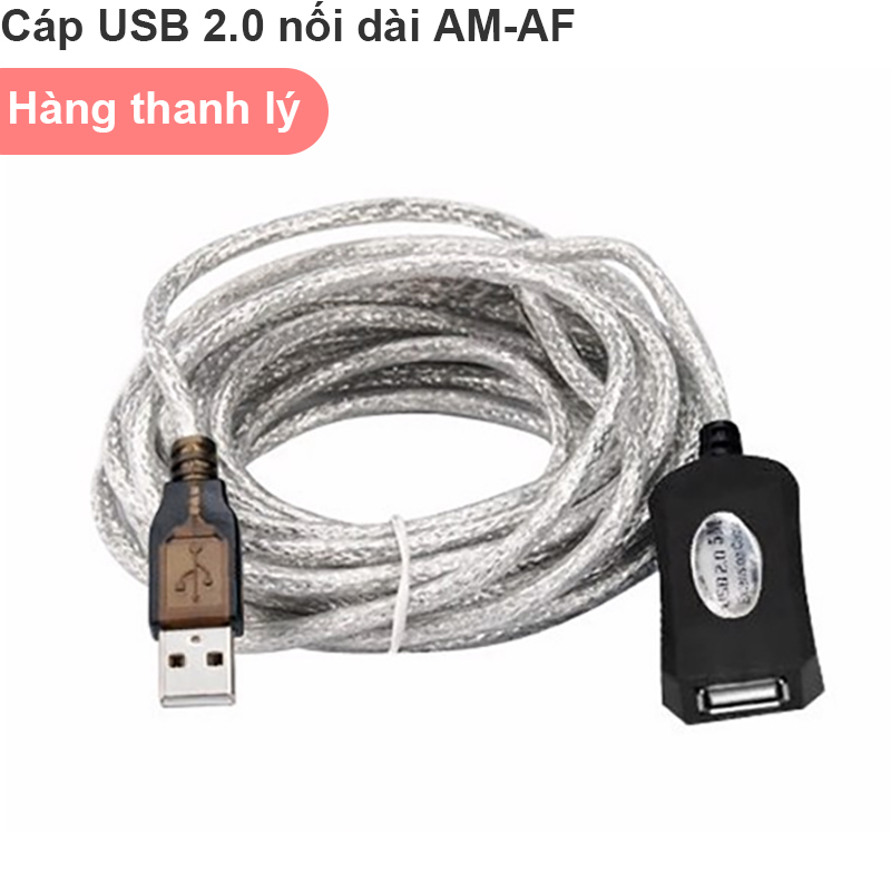 Cáp nối dài USB 2.0 AM-AF 1 đầu đực 1 đầu cái 10m có IC khuếch đại
