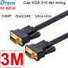 Cáp VGA 3+6 mỏng dẹt full HD1080P mạ vàng 24K DTECH 1.8M 3M 5M 10M 15M 20M