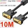 Cáp VGA UGREEN chuẩn 3C+6 3C+9 đầu cáp mạ vàng, cáp tròn 1.5M 3M 5M 8M 10M 12M 15M 20M 30M