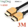 Cáp HDMI V2.1 cao cấp chuẩn 8K@60Hz  HDR VegGieg 1.5M, 2M, 3M, 5M