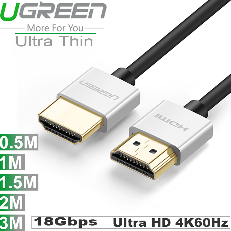 Cáp HDMI cho TV 4K-60Hz V2.0 Super Thin 0.5 mét đến 3 mét UGREEN