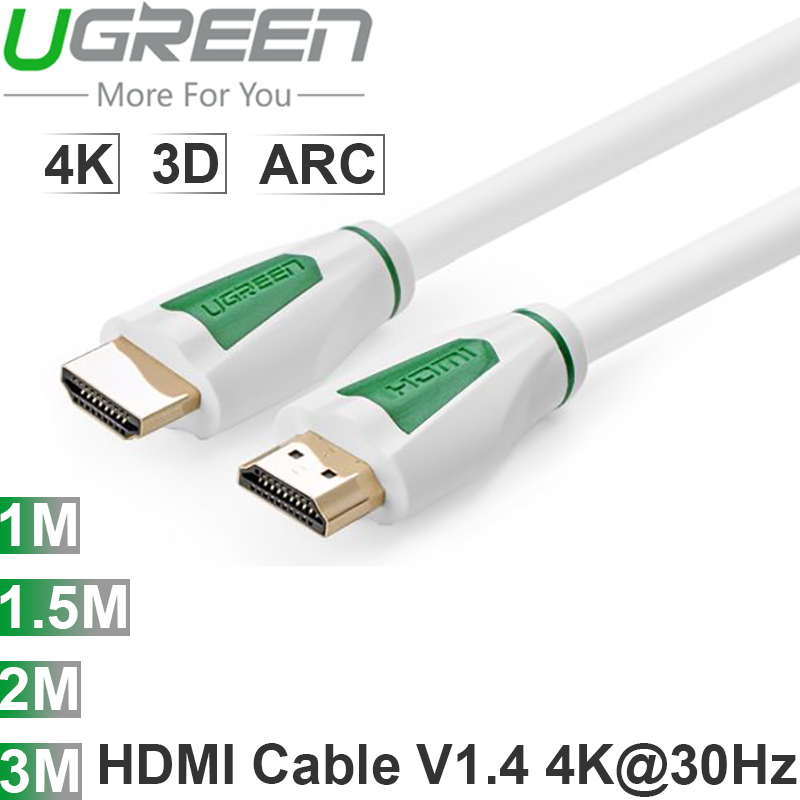 Dây Cáp HDMI V1.4 4K 30Hz lõi đồng tinh khiết Ugreen 1.5 Mét 2 Mét 3 mét