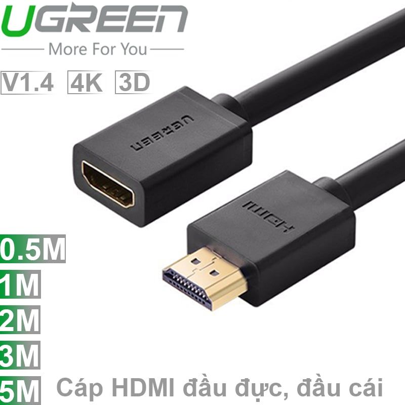 Cáp nối dài HDMI 1 đầu âm 1 đầu dương Ugreen 0.5M | 1M | 2M | 3M | 5M