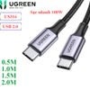Cáp sạc nhanh 100W USB type-C Ugreen US316 dài 0.5M 1M 1.5M 2M 3M