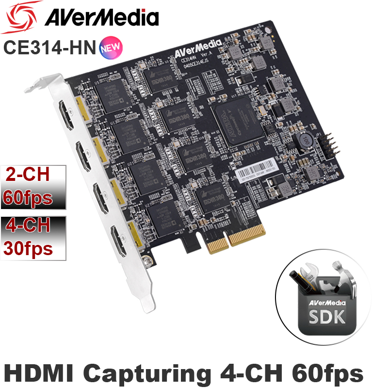 Card thu hình 4 đầu vào HDMI - Cạc ghi hình HDMI 4-CH 1080P 60fps SDK Designed Avermedia CE314-HN