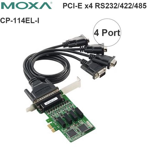 pci-e 1x x4 rs232/422/485 moxa cp-114el-i