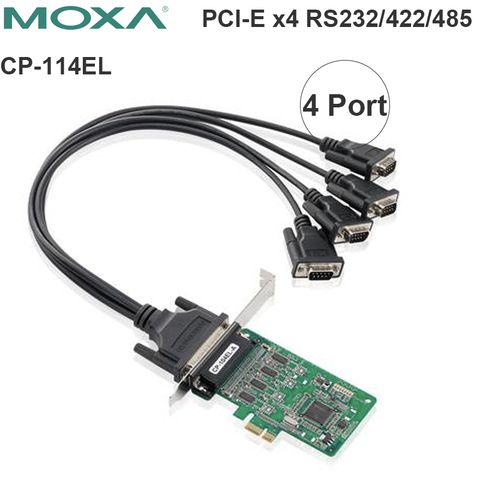 pcie card 1x ro 4 rs232/422/485 moxa cp-114el