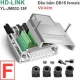  Đầu bấm cổng DB15 đực male bắt vít kèm vỏ ốp nhựa chân đồng HD-LINK YL-SCD-15M 