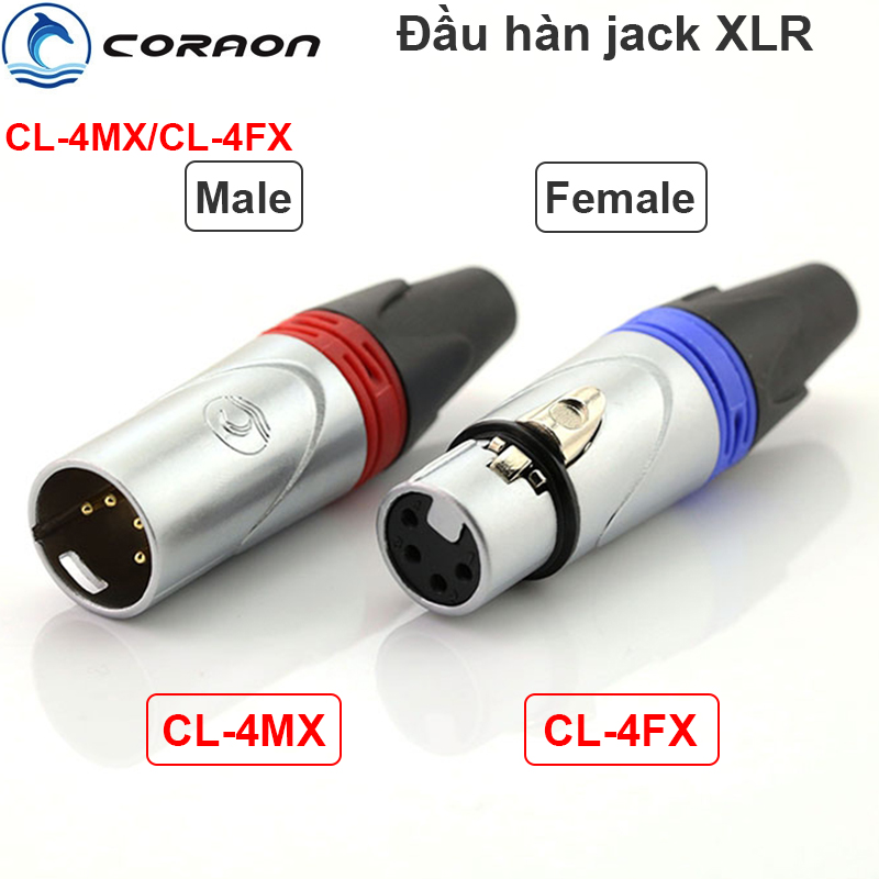 Đầu hàn cổng XLR Cannon 4PIN Coraon CL-4MX đực - CL-4FX cái (1 chiếc)