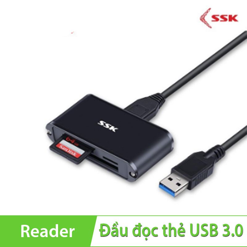 Đầu đọc thẻ TF/CF/SD/ All - In - One USB 3.0 SSK SCRM-630