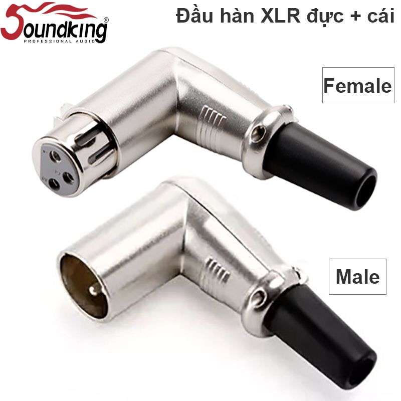  Đầu hàn giắc Cannon XLR bẻ góc Soundking Female QRP-C13 & Male QRP-C14 