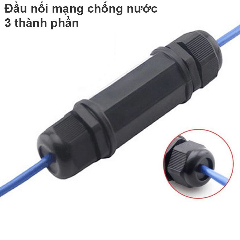 Đầu nối mạng RJ45 CAT5/6 chống nước IP67 3 thành phần