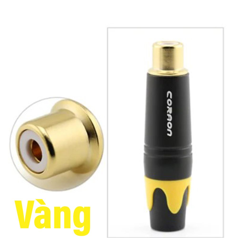  Đầu hàn jack cắm AV/RCA cái female cho thiết bị âm thanh mạ vàng 24K Coraon Z-373-FBG 