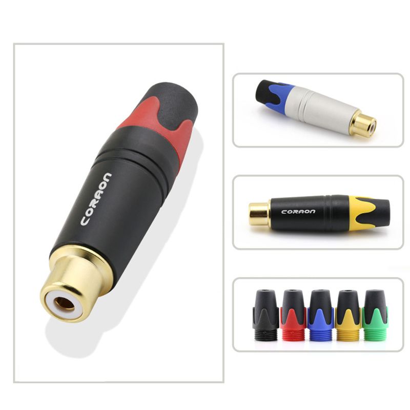  Đầu hàn jack cắm AV/RCA cái female cho thiết bị âm thanh mạ vàng 24K Coraon Z-373-FBG 