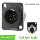  Đầu hàn cổng XLR 4PIN Male - Female gắn trên tường bảng điều khiển Coraon Z-NC4MD-LX-B / Z-NC4FD-LX-B 