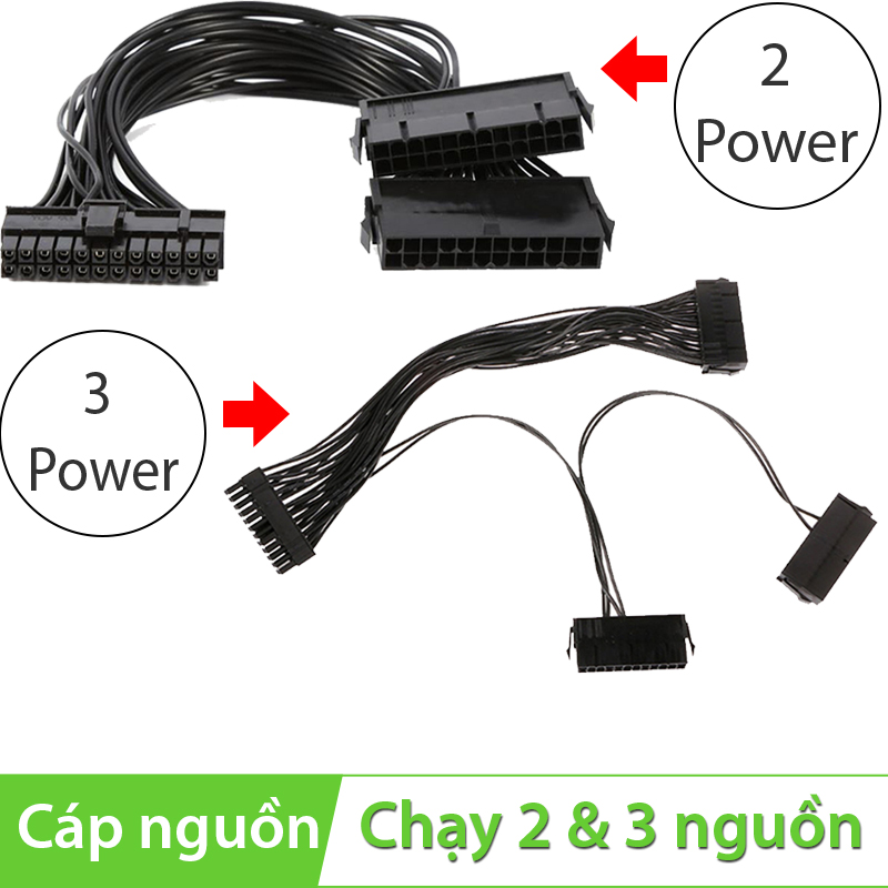 Cáp khởi động chạy 2 & 3 nguồn 24PIN ATX 20Cm