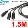 Cáp chia audio 3.5mm 1 ra 2 10 mét DTECH DT-6228 (hàng thanh lý)