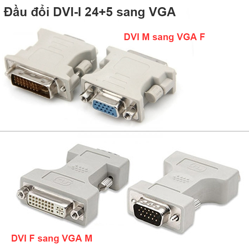 Đầu chuyển đổi DVI 24+5 to VGA Male Female