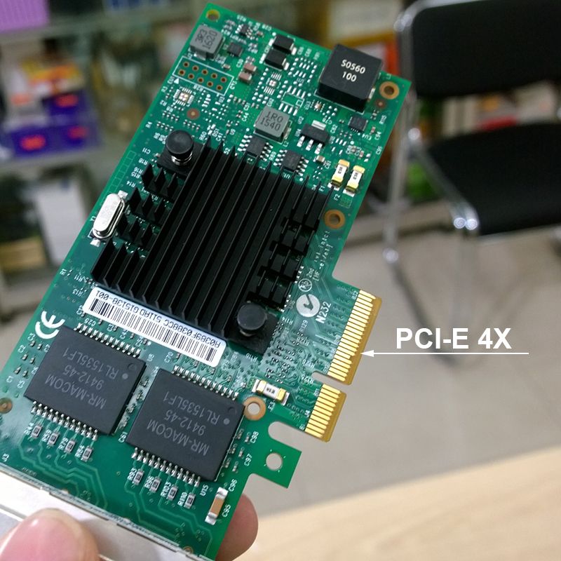  Cạc mạng server LAN gigabit Card PCI-E 4X ra 4 cổng mạng LAN RJ45 1GB Intel I350-T4 