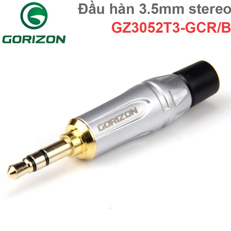 Đầu hàn giắc cắm audio 3.5mm stereo 3 nấc 5mm Gorizon GZ3502T3-GCR/B