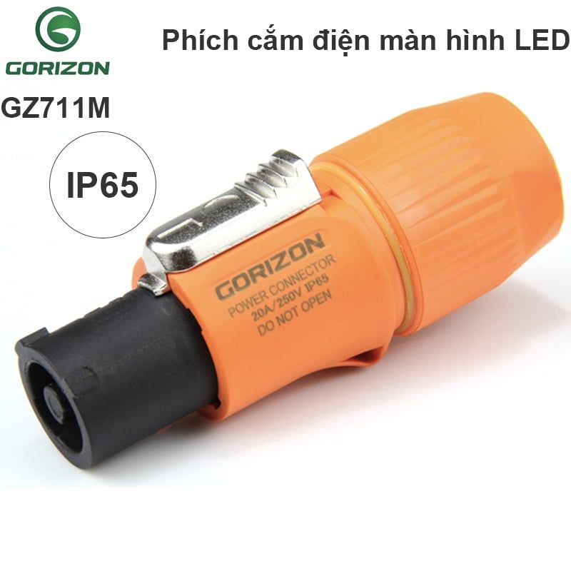 Phích cắm đấu nối điện AC 3 chân ngoài trời chống nước IP65 250V-20A Gorizon GZ711M