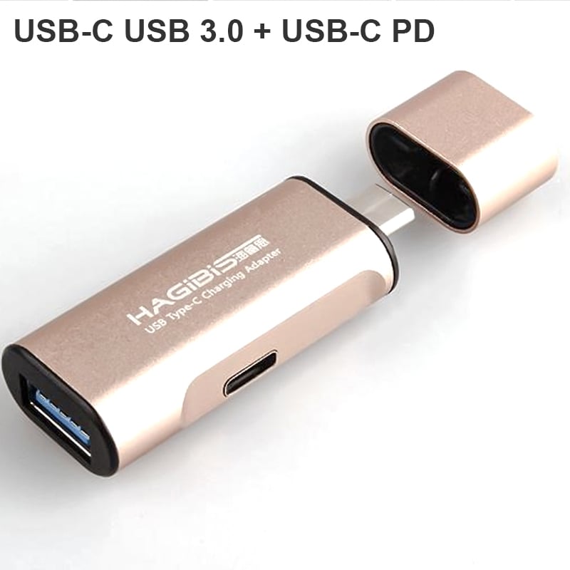 USB-C USB type-C ra USB 3.0 AF OTG - USB-C PD 20V sạc cho Macbook Smartphone Hagibis