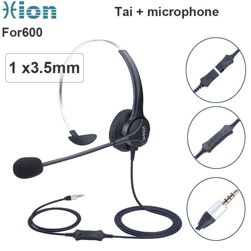  Tai nghe + mic Hion For600 cho tư vấn chăm sóc khách hàng chân RJ9 cho điện thoại để bàn 