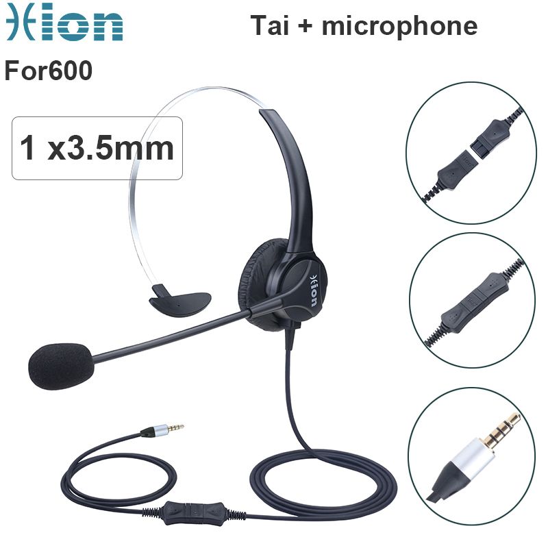  Tai nghe + mic chăm sóc khách hàng Hion For600 2 chân 3.5mm dùng cho Laptop PC 