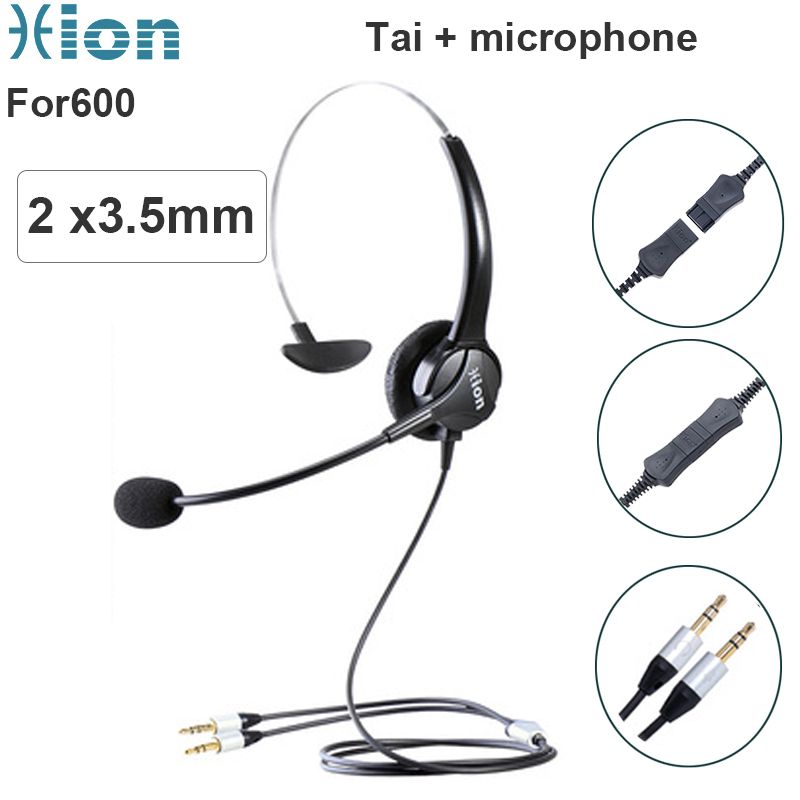  Tai nghe + mic chăm sóc khách hàng Hion For600 2 chân 3.5mm dùng cho Laptop PC 