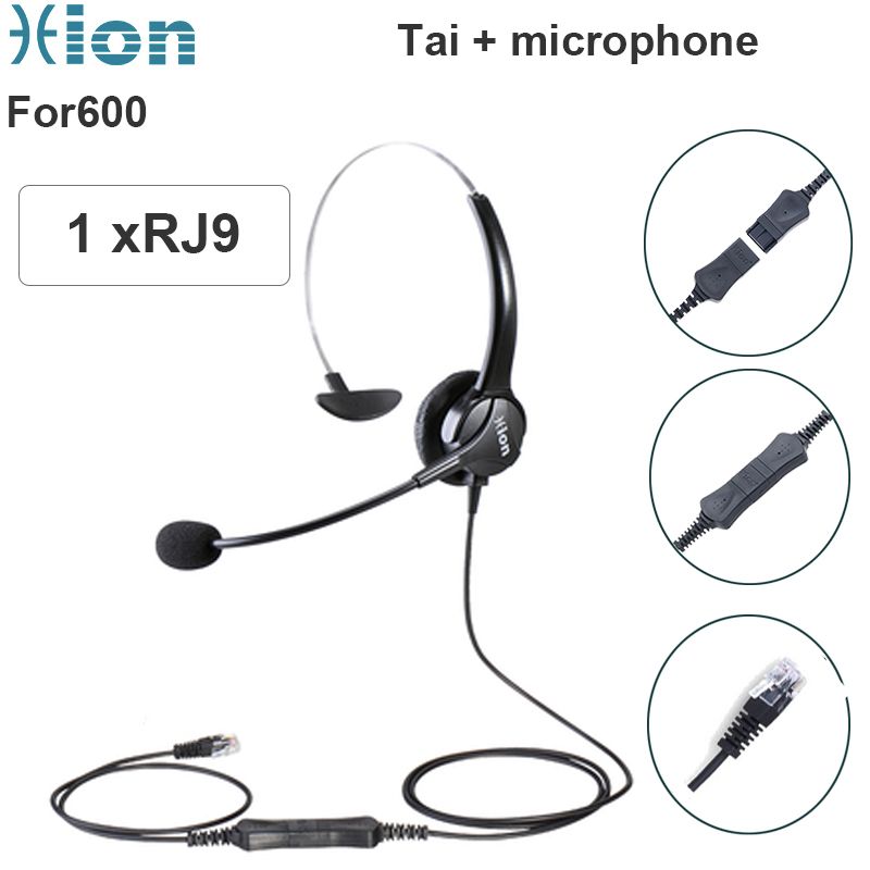  Tai nghe + mic Hion For600 cho tư vấn chăm sóc khách hàng chân RJ9 cho điện thoại để bàn 