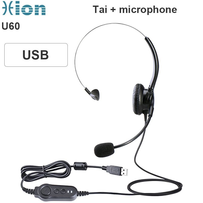  Tai nghe + mic chăm sóc khách hàng Hion For600 2 chân 3.5mm dùng cho Laptop PC 