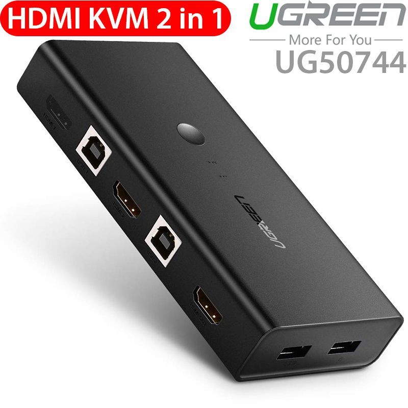 HDMI USB switch KVM 2 cổng 4K Ugreen 50744
