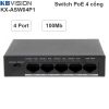 Switch Bộ chia 4 cổng PoE 802.3at/af 48-56V 36W KBVISION KX-ASW04P1
