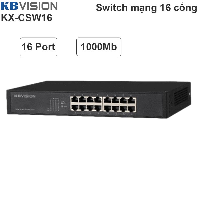 Switch Bộ chia mạng LAN RJ45 16 cổng gigabit KBVISION KX-CSW16